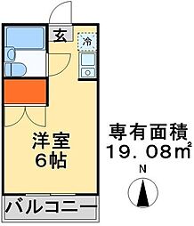 イーストワンビルディング 1階ワンルームの間取り