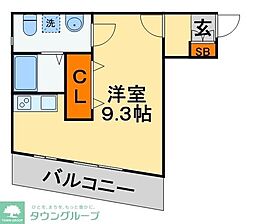 ビラビスタ津田沼 1階1Kの間取り