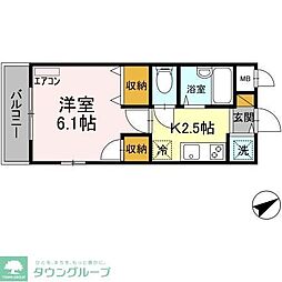 ラグーン舞浜 4階1Kの間取り