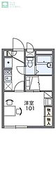 レオパレスクエスタ 2階1Kの間取り