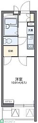 レオパレスアドバンストライフ 2階1Kの間取り