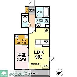 ジュネス前原 1階1LDKの間取り