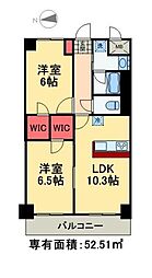チェスナット西大島 2階2LDKの間取り