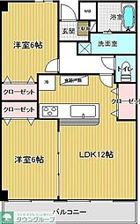 グレイトバレー 3階2LDKの間取り