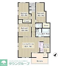 Ｃｏｍｆｏｒｔ　Ｓｔａｇｅ　Ｍｙｏｄｅｎ 1階3LDKの間取り
