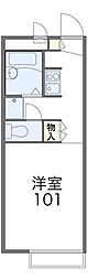 京成本線 京成八幡駅 徒歩18分の賃貸アパート 2階1Kの間取り