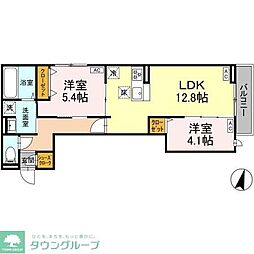 ウィンドテラス瑞江 1階2LDKの間取り