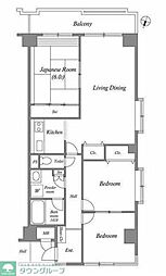 カッシア習志野 5階3LDKの間取り