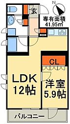 プロヴェールレジデンス 1LDKの間取図画像