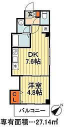 イルチェントロ本千葉駅前 1DKの間取図画像
