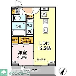 汐見丘PJ 1LDKの間取図画像