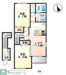 ハピネス 1LDKの間取図画像