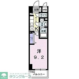 フォーシーズン千葉 1Kの間取図画像