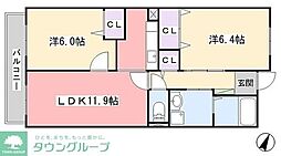 ツウィンズ2 2LDKの間取図画像
