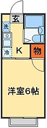 ヴィラ美咲 1Kの間取図画像