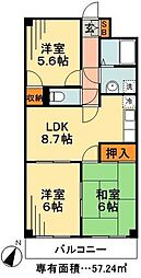 シティパル瑞江 3DKの間取図画像