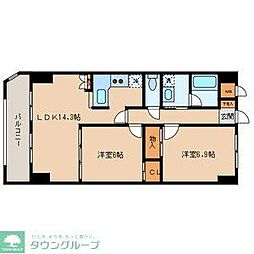 アーバンスクエア 2LDKの間取図画像