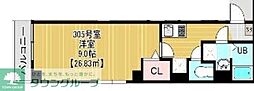 BelleAube大久保 1Kの間取図画像