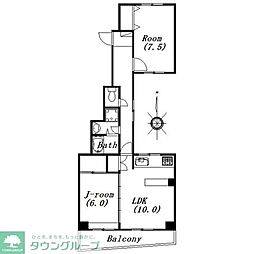 津田沼北見マンション 2LDKの間取図画像