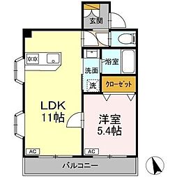 サンセットヒルズ壱番館 1LDKの間取図画像