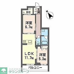 ティエンポ フェリズ I 2LDKの間取図画像