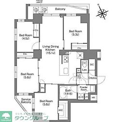 コンフォリア中葛西 4LDKの間取図画像