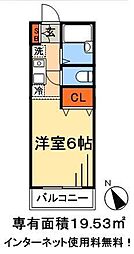 サンハイツ石井 1Kの間取図画像
