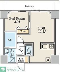 Alivis原木中山 1LDKの間取図画像