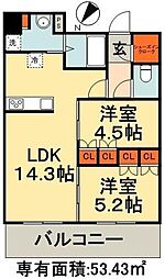 HULICRESIDENCE千葉中央 2LDKの間取図画像