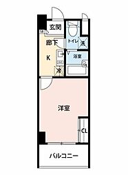 Flat船橋 1Kの間取図画像