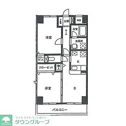 グレースコート妙典 2DKの間取図画像