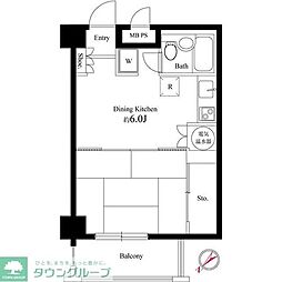つくば5号館 1DKの間取図画像