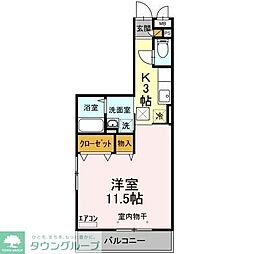 ディアコート 1Kの間取図画像