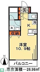 pinetower ワンルームの間取図画像