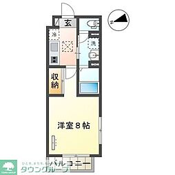 ラ フェリシテK 1Kの間取図画像