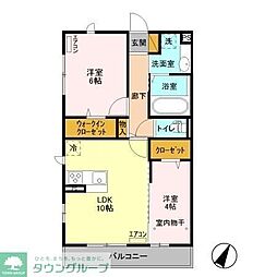 パークオアシス 2LDKの間取図画像