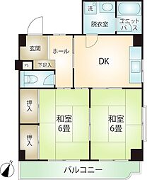 第二桃山 2DKの間取図画像