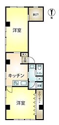 アルカサバレジデンス熱海 2Kの間取図画像