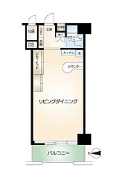 熱海サニーハイツ ワンルームの間取図画像