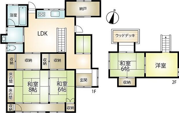 熱海自然郷別荘地　売戸建(4LDK)の間取り