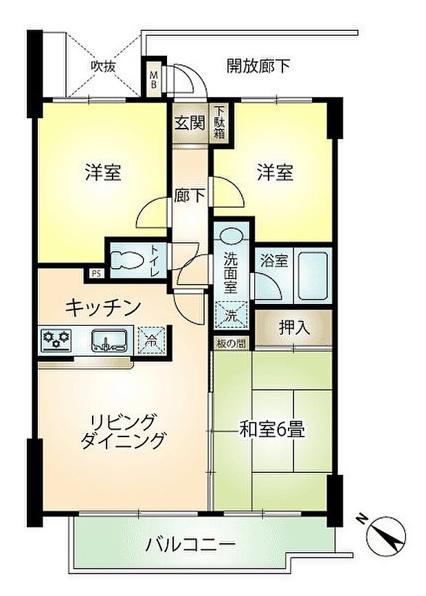 エルマール真鶴(3LDK) 1階の間取り