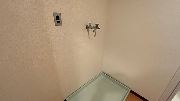 キッチンの後ろに洗濯機置場がございます。