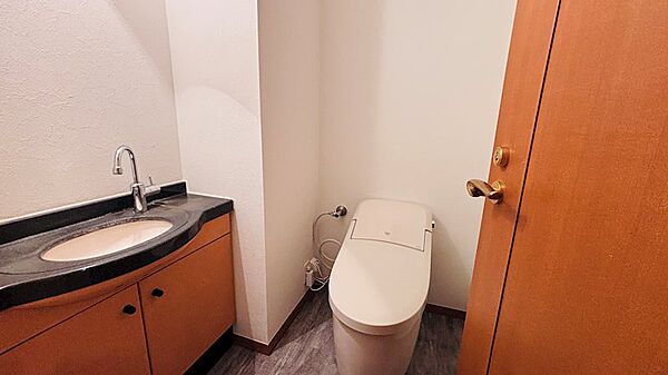 【トイレ】独立手洗いカウンター付きでホテルライクで清潔感のあるトイレです。