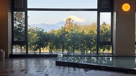 大浴場：富士山を臨みます。足を伸ばして日頃の疲れを癒してみてはいかがでしょうか。