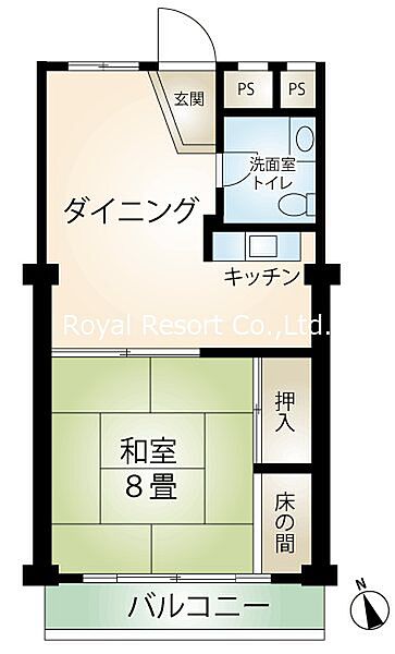 【間取り】1DK。40.05m2。