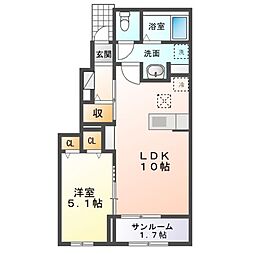 TORAJA2 1LDKの間取図画像