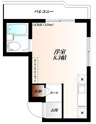 メゾンソレイユ ワンルームの間取図画像