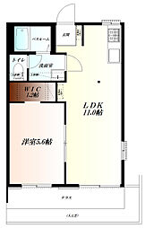JR高崎線 行田駅 徒歩14分の賃貸アパート 1階1LDKの間取り