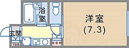 松屋北野坂ビル 4階1Kの間取り