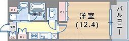KAISEI新神戸 3階1Kの間取り